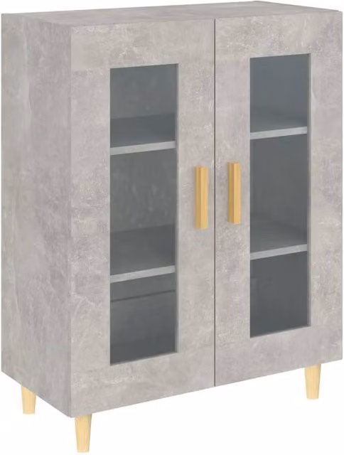 Berkfield Home Sideboard in Concrete Grey, W/D/H: 69.5 x 34 x 90 cm