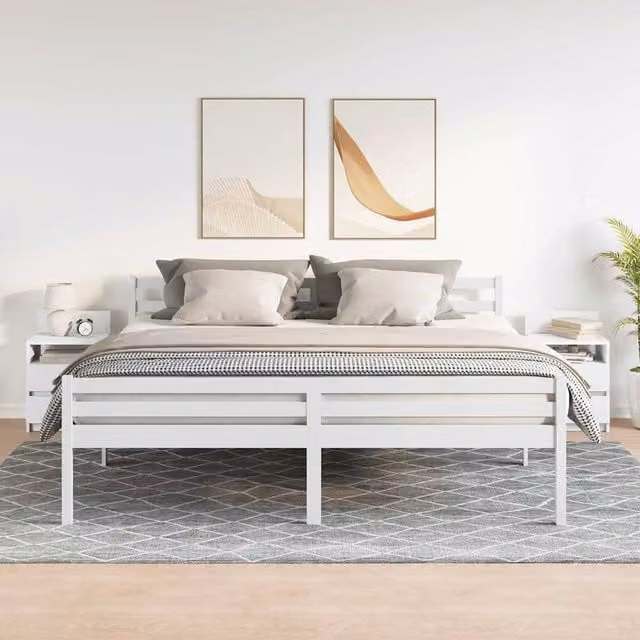 Berkfield Home Durable Bedside Cabinets, 2 Pack, White, W: 40 cm, D: 33 cm, H: 60 cm