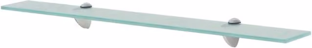 Berkfield Home Clear Glass Floating Wall Mounted Shelf W: 70 cm, D: 20 cm