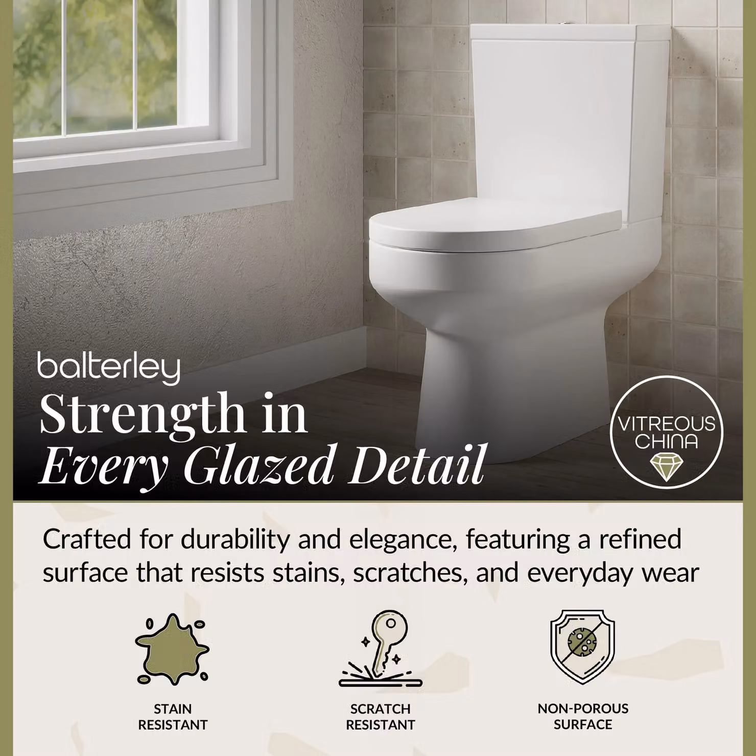Balterley White Ceramic Semi-Flush to Wall Pan and Cistern, W: 800 mm, D: 39.7 cm, H: 62.5 cm – 2