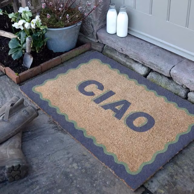 Artsy Mats Ciao Coir Doormat in Blue, W 90 cm x D 60 cm – 1