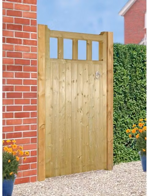 Burbage Iron Craft Quorn Tall Single Garden Gate, Brown, W: 90 cm, H: 180 cm