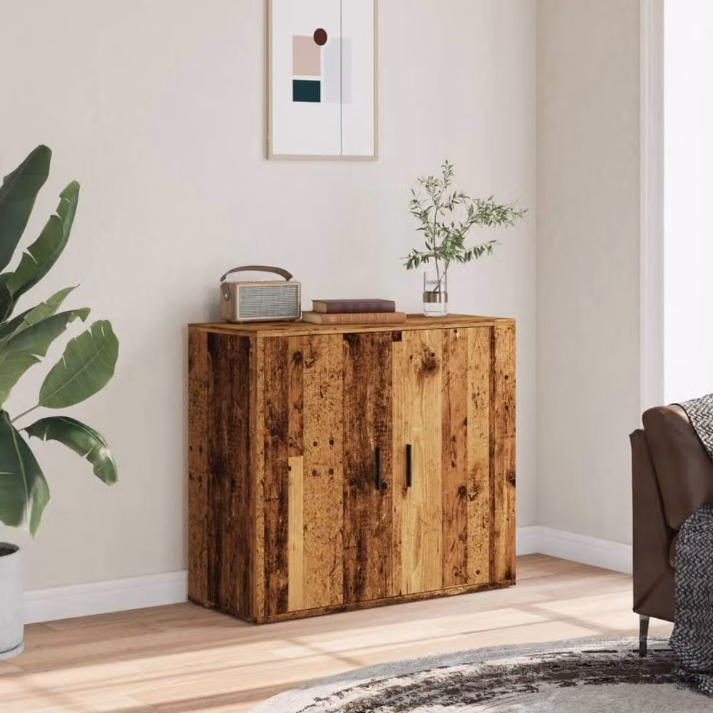 Berkfield Home Old Wood Sideboard in Brown, Engineered Wood, W/D/H: 80 x 33 x 70 cm – 2