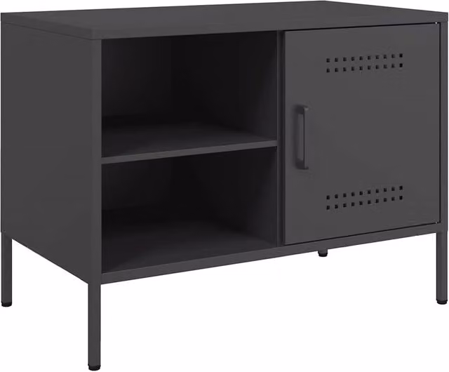 Berkfield Home Industrial Black Metal TV Cabinet W: 68 cm, D: 39 cm, H: 50.5 cm