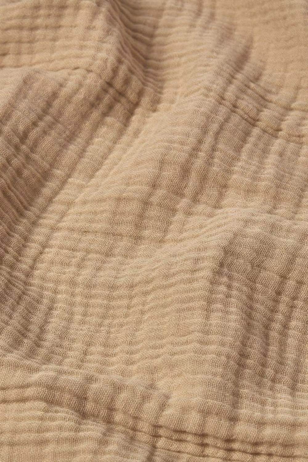 Homescapes Muslin Cotton Throw Blanket, Beige, W/D/H: 127 x 180 cm – 2