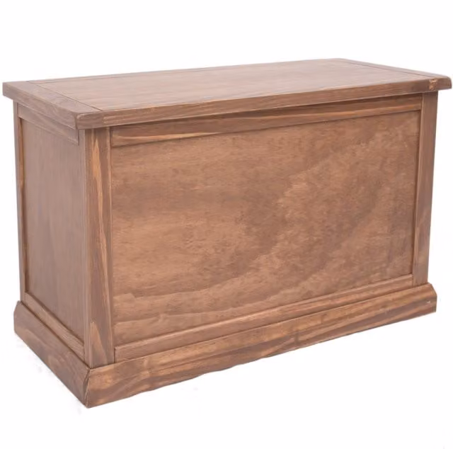Cabinet Bits Tirolo Lacquered Pine Blanket Box Ottoman in Brown – 1