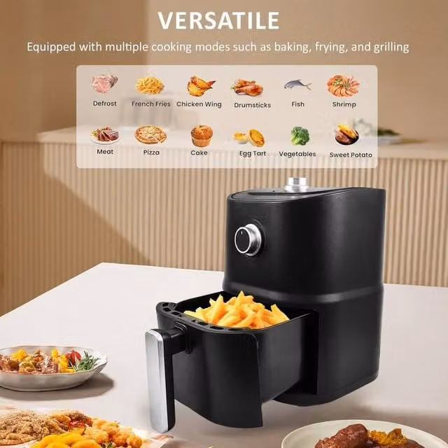 EONLION 3L Compact Manual Air Fryer in Black
