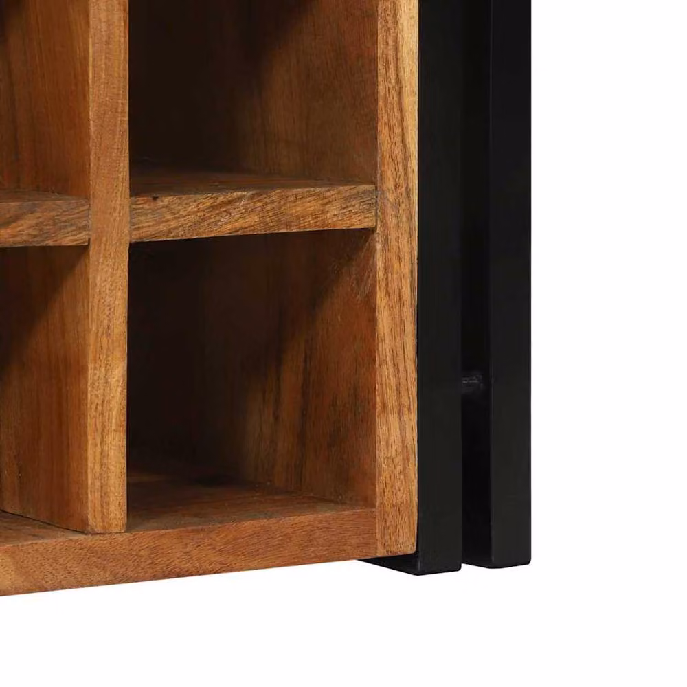 Berkfield Home Minimalist Acacia Wood Wine Rack in Brown, W/D/H: 34.5 x 35 x 39 cm – 4