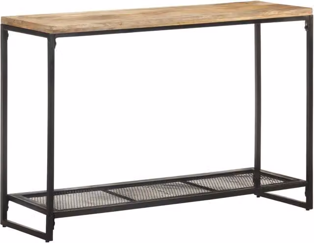 Berkfield Home Rustic Solid Mango Wood Console Table, Brown, W/D/H: 110 x 35 x 75 cm – 1