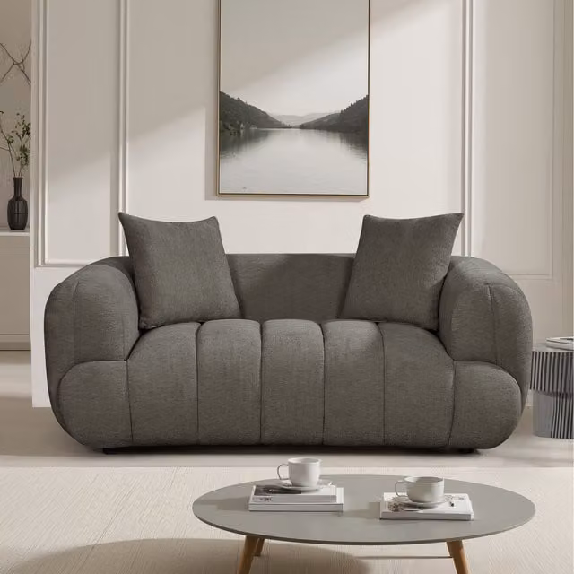 Artemis Home Claremont 2 Seat Soft Fabric Sofa in Charcoal Grey