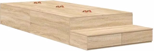 Berkfield Home Sonoma Oak Storage Bed Frame with Drawers, Light Oak, W/D/H: 90 x 200 cm