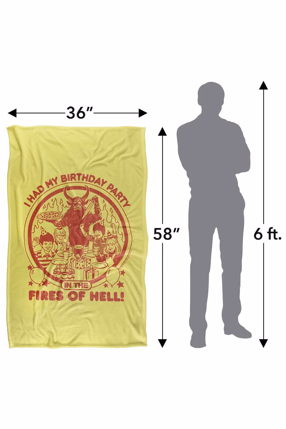 Steven Rhodes Birthday In Hell Super Soft Fleece Throw Blanket, Multicolour, W/D/H: 152 x 127 cm – 2