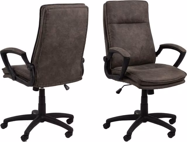 Furniture To Go Brad Black Fabric Swivel Task Chair with Armrests – 1