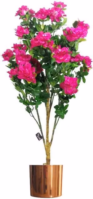 Botanik UK Luxury Pink Flowering Artificial Tabletop Tree with Copper Planter, Height: 105 cm