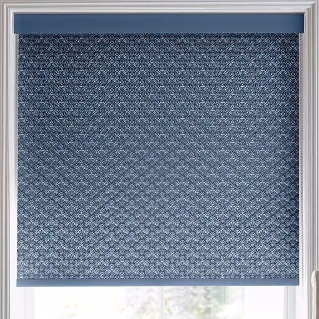 Laura Ashley Musica Translucent Made to Measure Roller Blind in Dusky Seaspray Blue