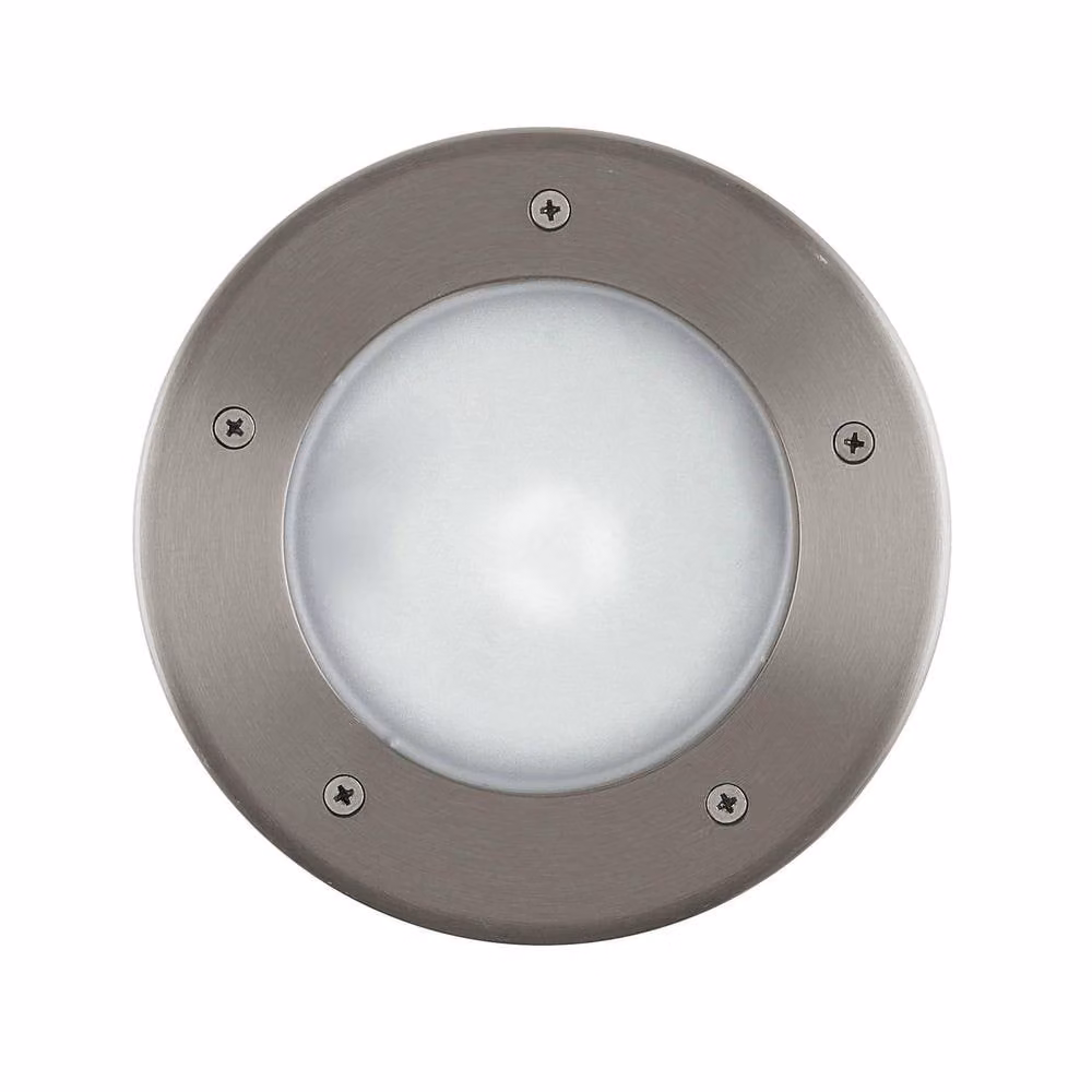Eglo Riga Stainless Steel Integrated LED Outdoor Recessed Ground Light in Silver, Diameter: 17 cm – 2