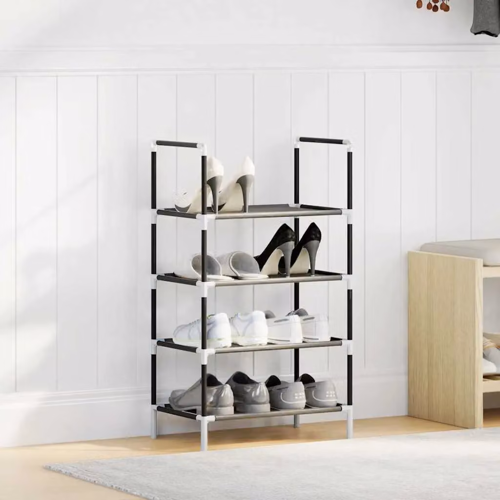 Berkfield Home 4-Tier Shoe Rack in Black, W/D/H: 44 x 28 x 77 cm – 3
