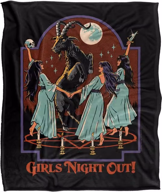 Steven Rhodes Girl's Night Out Super Soft Fleece Throw Blanket, Multicolour, W x D: 152 x 127 cm