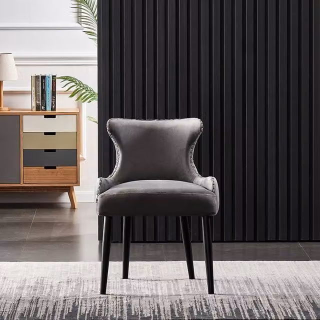 Life Interiors Oxford LUX Velvet Dining Chair in Dark Grey