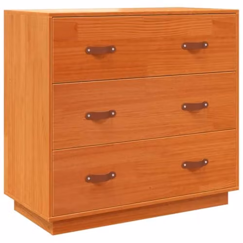 vidaXL Solid Wood Pine Sideboard in Wax Brown, W/D/H: 80 x 40 x 75 cm