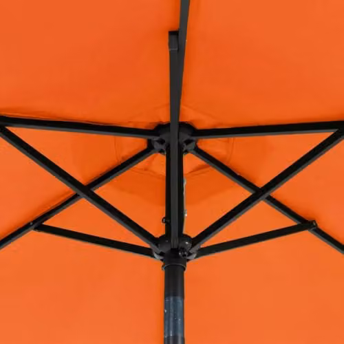 vidaXL Garden Parasol with LEDs and Steel Pole, Terracotta, W: 225 cm, D: 225 cm, H: 212 cm – 6