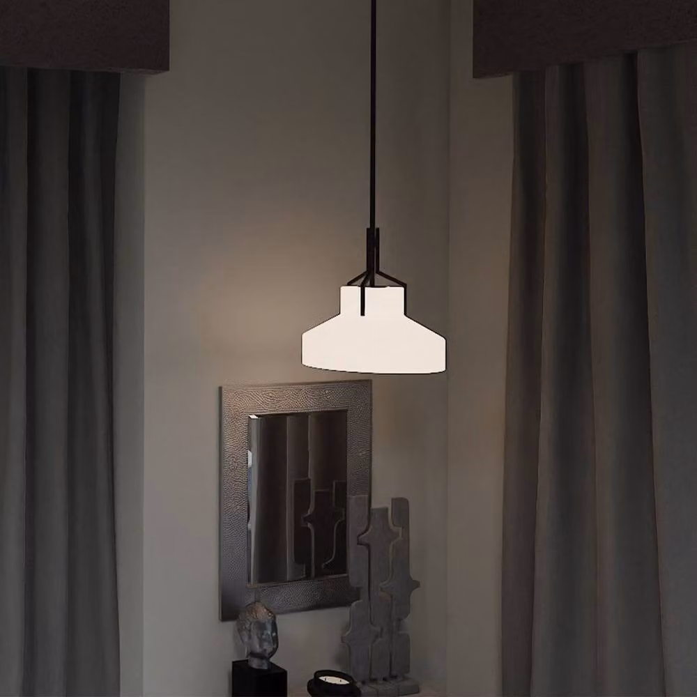 Quoizel Dome Pendant Light in Old Bronze and Brown with Cased Glass Shade, 2x E27 – 2