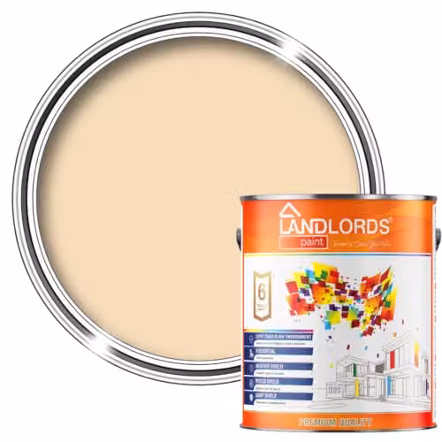 Landlords Paint Anti-Mould and Anti-Damp Matt Wall and Ceiling Paint, Matchstick, 1 l – 1