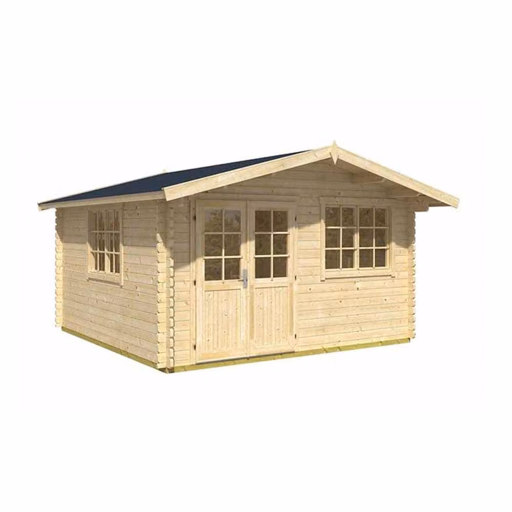 Lasita Maja Ltd Norderney 3 Log Cabin Garden Room and Home Office in Light Oak, W: 480 cm, D: 444.6 cm, H: 256.5 cm – 2