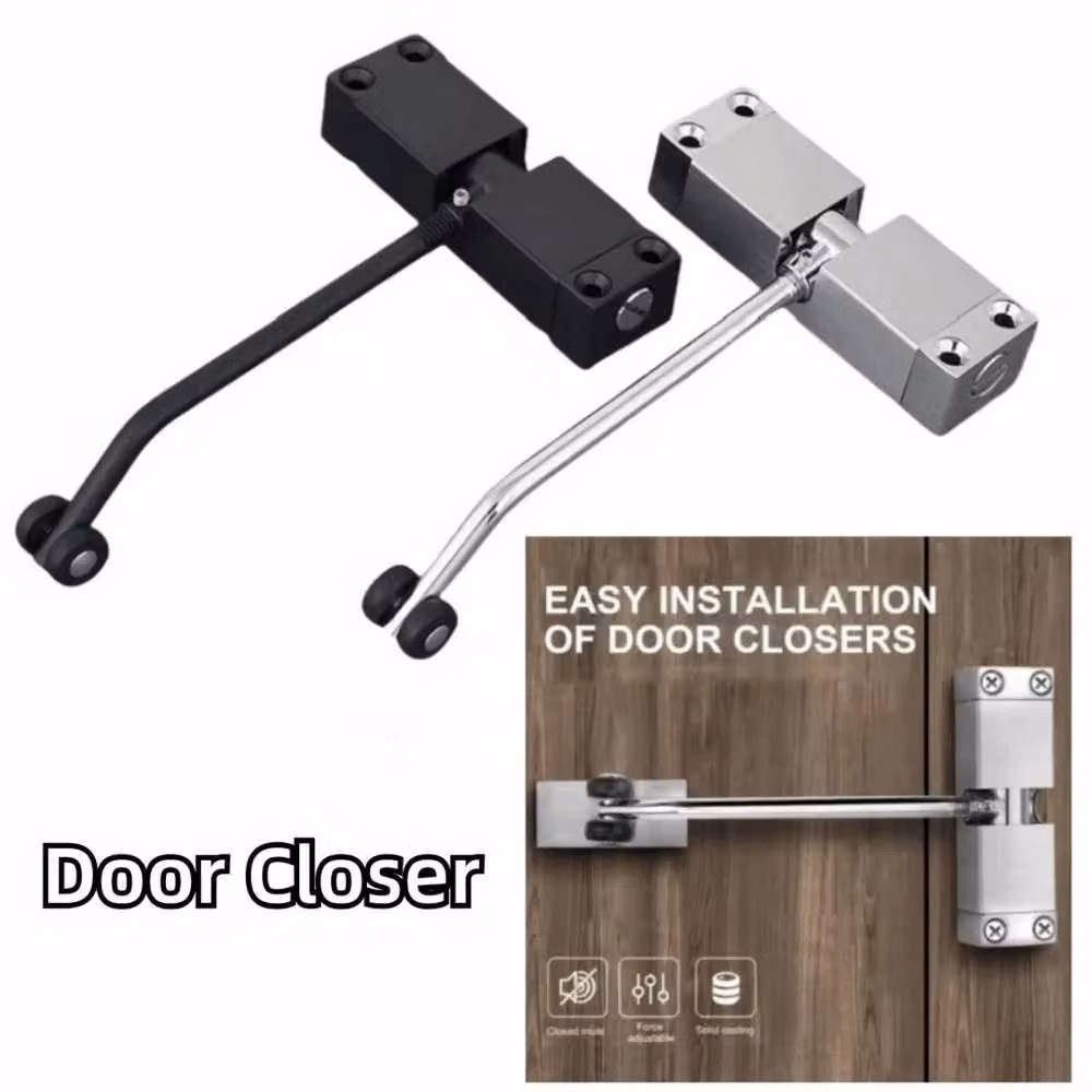 FLAVORA Black Heavy Duty Aluminium Alloy Fire Rated Outdoor Door Gate Closer Spring – 2
