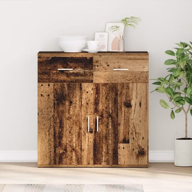Berkfield Home Modern Sideboard with Drawer and Door in Brown Engineered Wood – 1