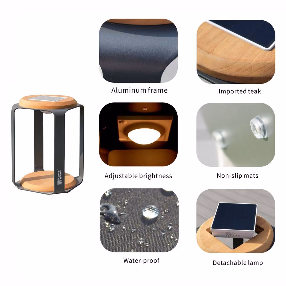 MIMO Outdoor Solar LED Lantern in Black with Warm White Light and Touch Control – 6