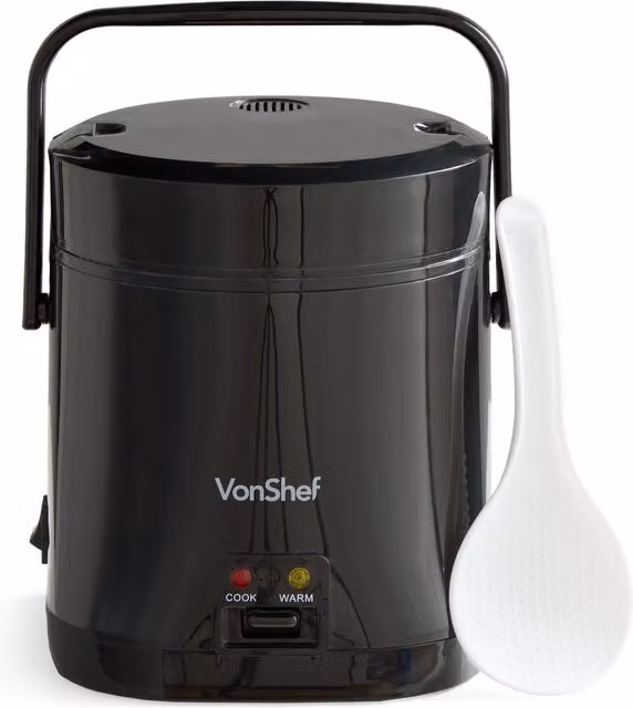 VonShef Mini Electric Rice Cooker in Black, 0.3 l with Keep Warm Function – 9