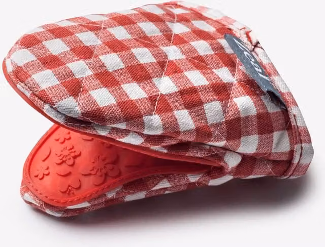 Zeal Red Gingham Silicone Mini Oven Glove, W/D/H: 17.5 x 13.5 x 2.5 cm – 1