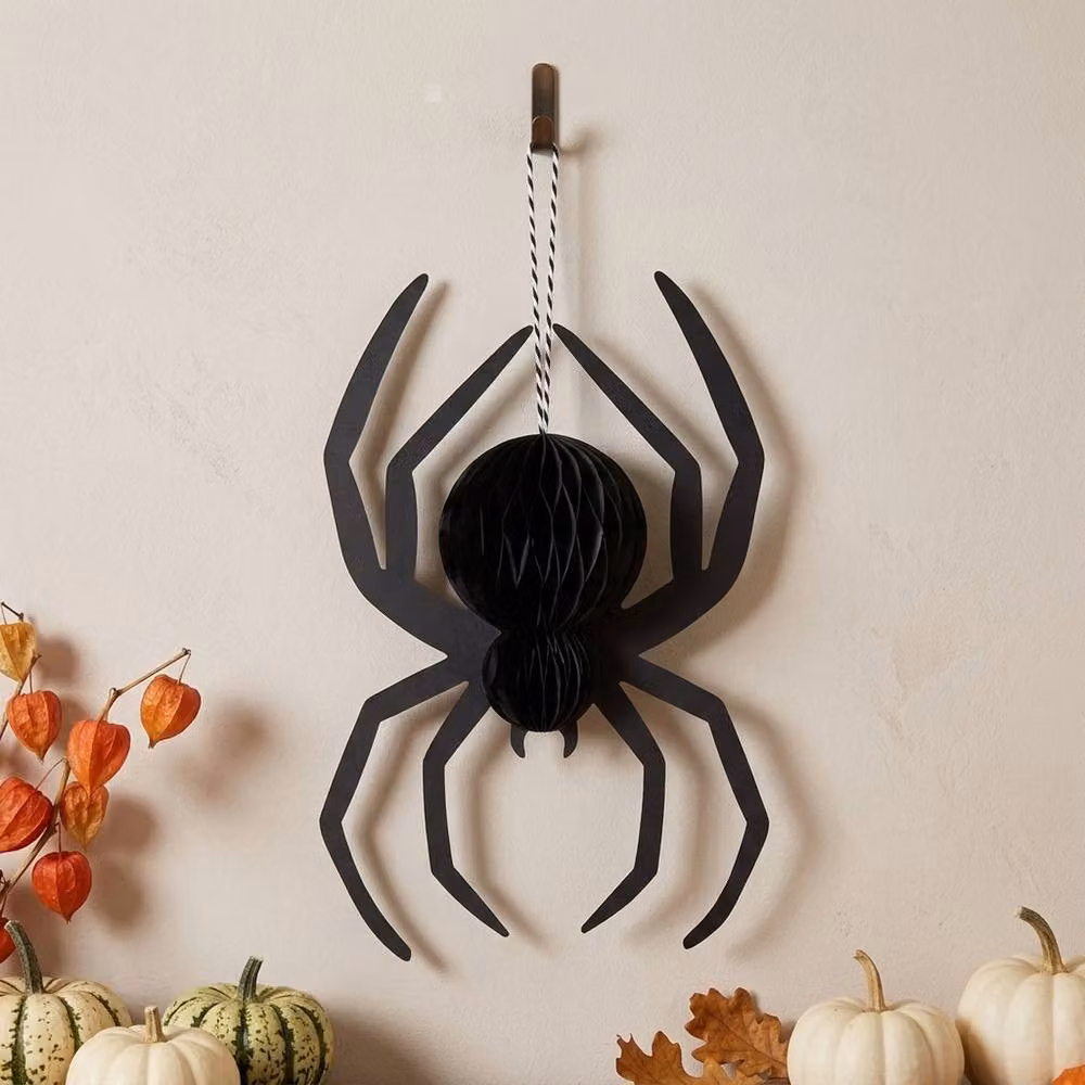 Garden Greatness Black Geometric Paper Honeycomb Halloween Hanging Decorations, 2 Pack – 2