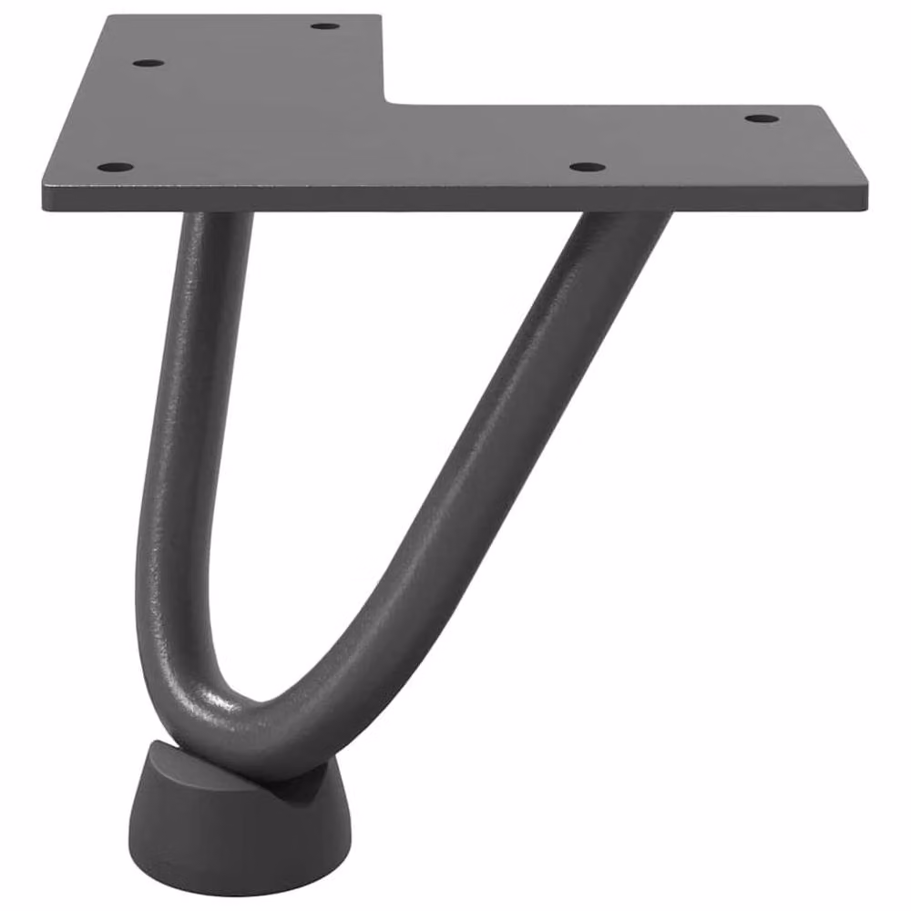 Berkfield Home Hairpin Table Legs, 4 Pieces, Anthracite Grey, Solid Steel, Height: 10 cm – 2