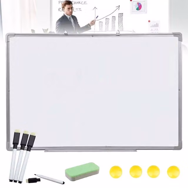 Hinsinc Magnetic Whiteboard in White, W/D/H: 60 x 40 x 60 cm