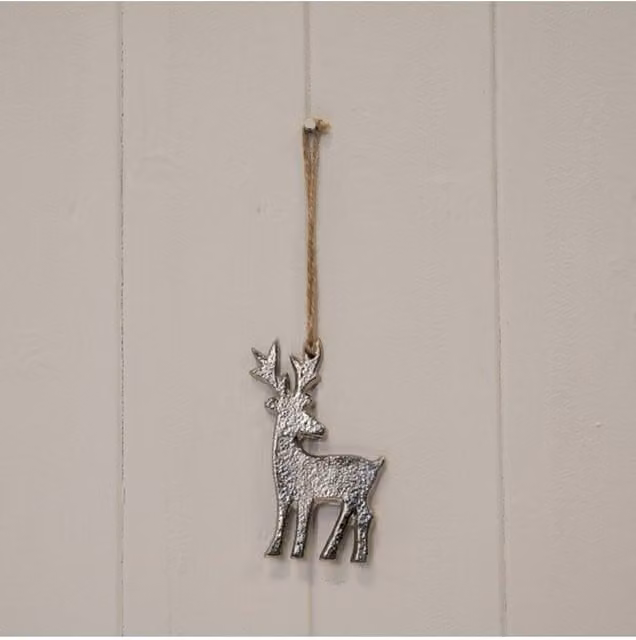KDMD Silver Metal Hanging Reindeer Figure