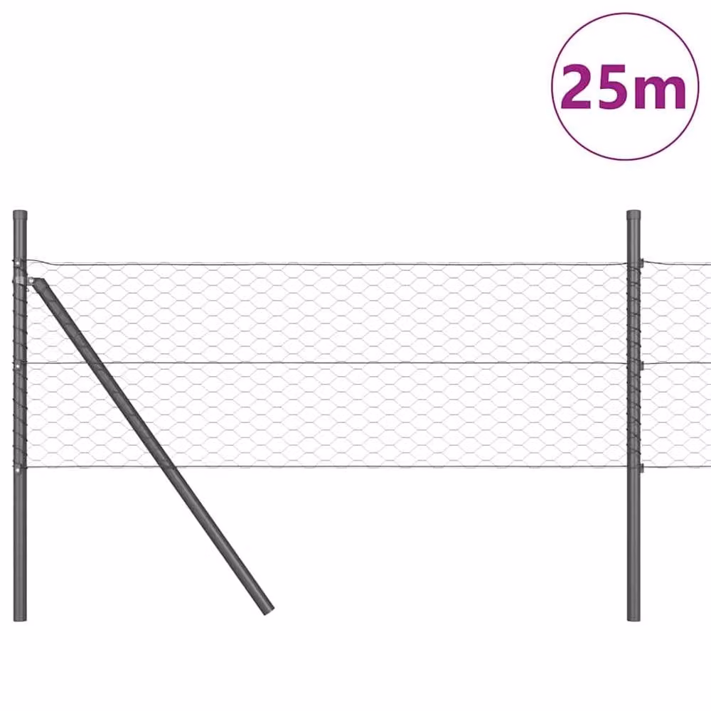Berkfield Home Grey Metal Fencing Set of 2, Length: 25 m, Width: 0.5 m – 2