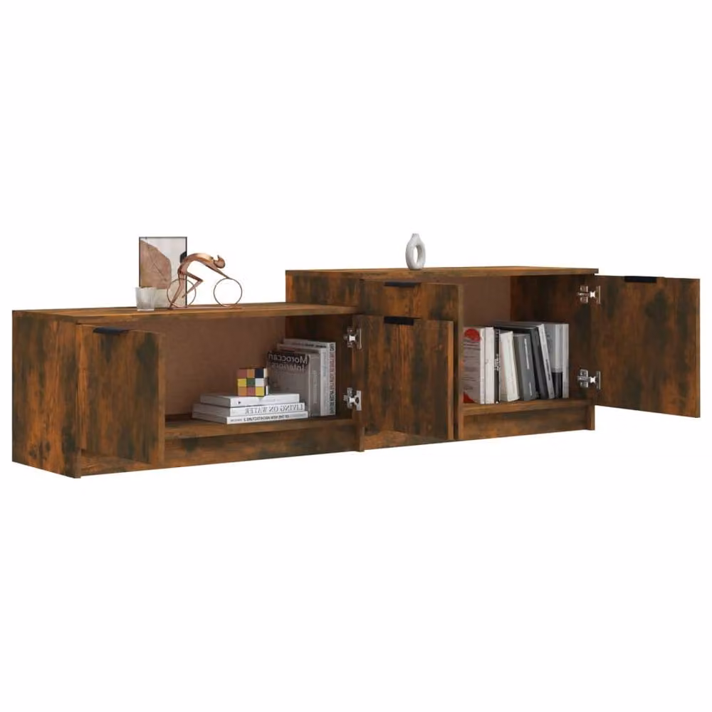 Berkfield Home Modern TV Cabinet in Smoked Oak Brown, W: 158.5 cm, D: 45 cm, H: 45 cm – 3