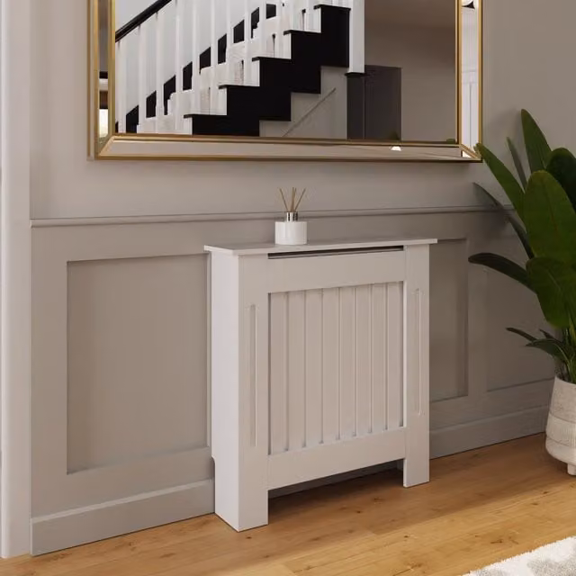FWStyle Vertical Slat MDF Radiator Cover in White