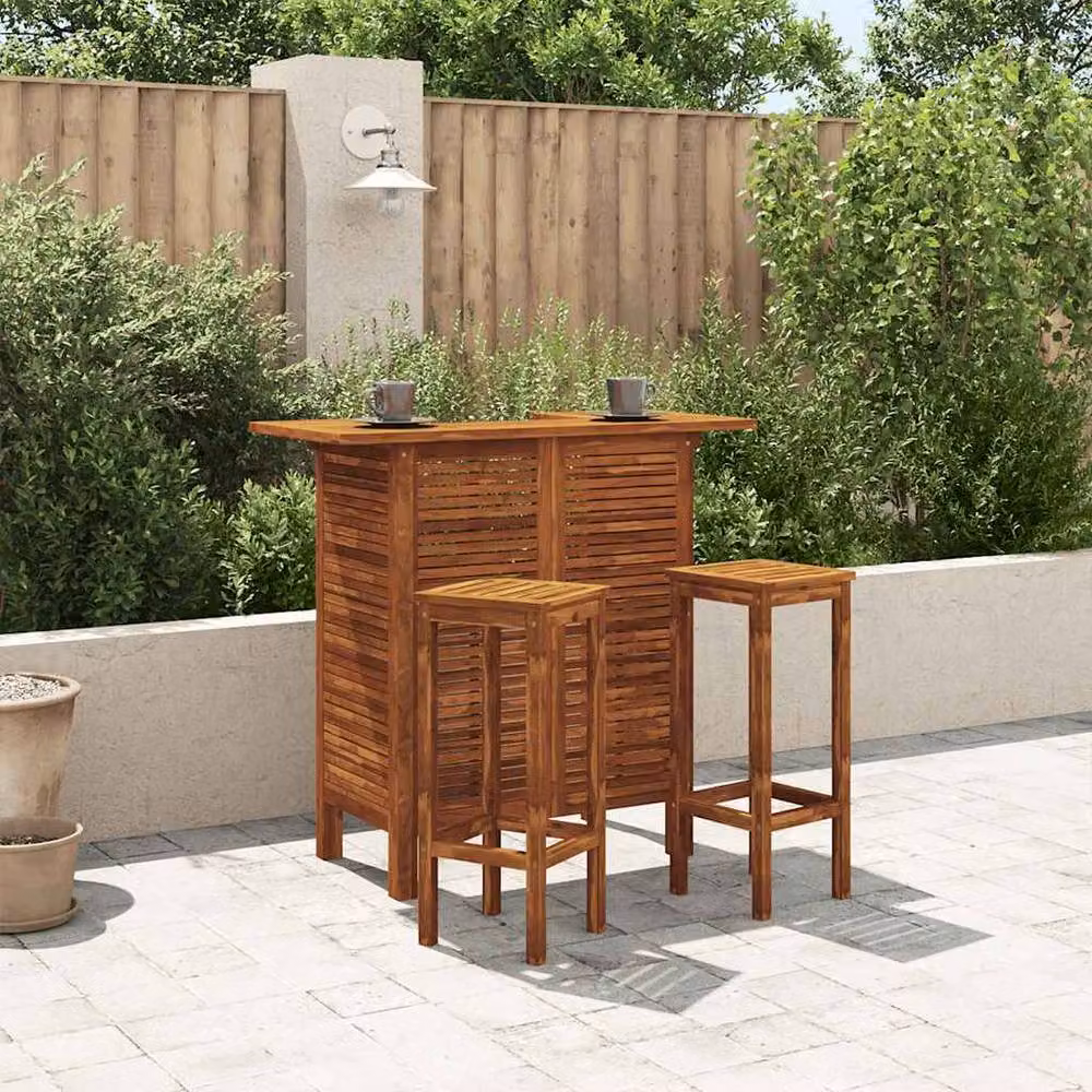 Berkfield Home Bar Table in Brown Solid Oiled Acacia Wood, W/D/H: 110 x 50 x 105 cm – 2
