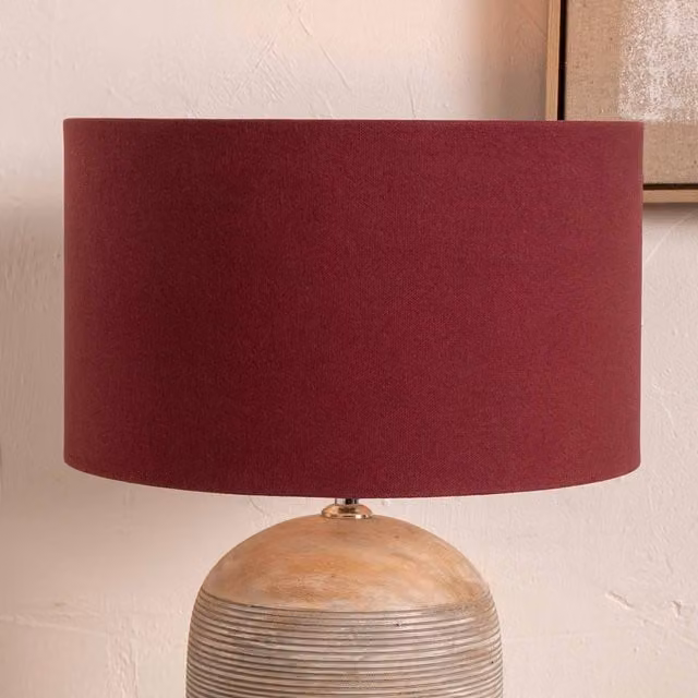 Ruma Red Fabric Cylinder Lampshade for Table and Floor Lamps, Diameter: 45.72 cm