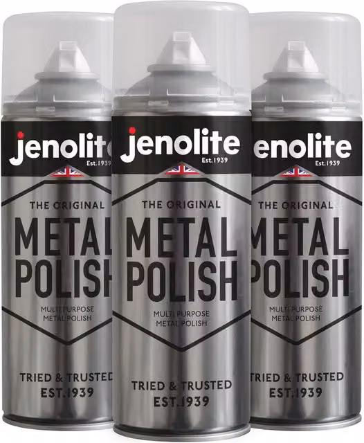 Jenolite Metal Polishing Foam Spray in Yellow and Silver
