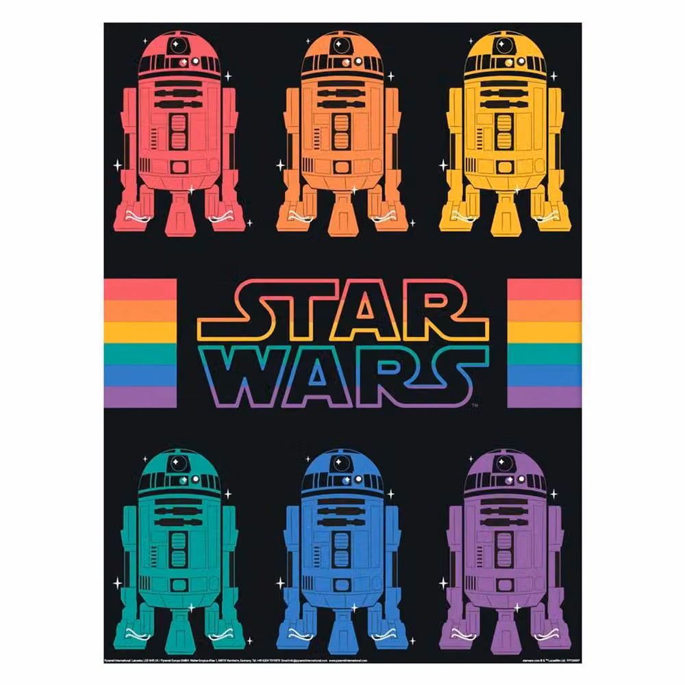 Star Wars R2-D2 Rainbow Framed Paper Poster in Multicolour – 2