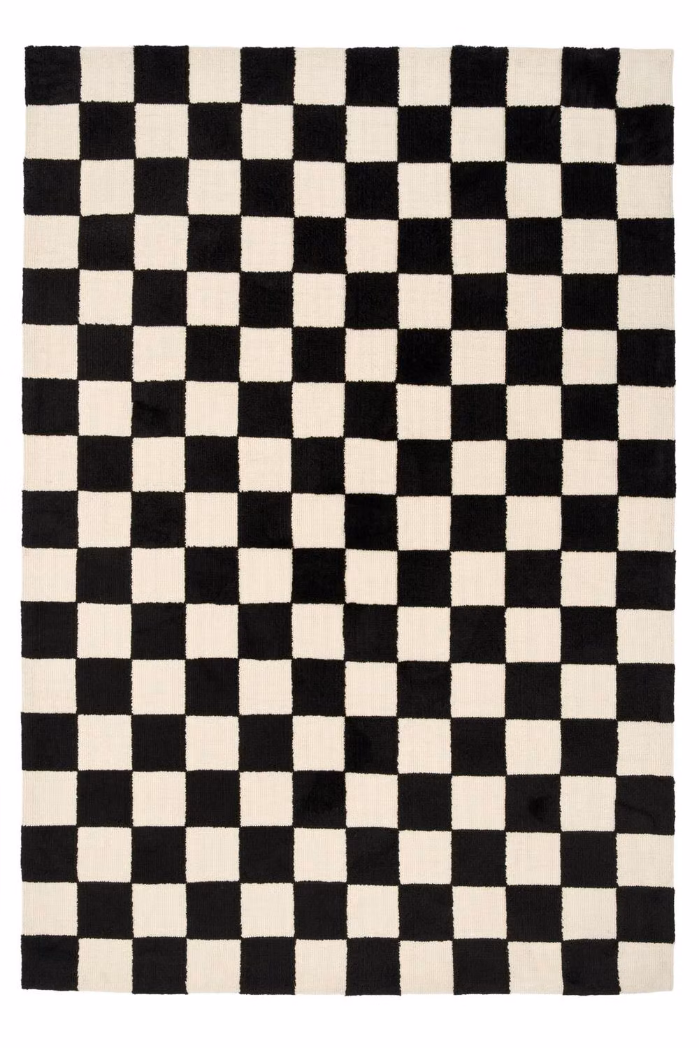 Kukoon Black and White Checkerboard Wool Area Rug, W: 120 cm, L: 170 cm – 2