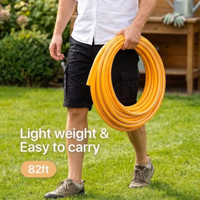 Living and Home Yellow PVC Garden Hose, 25m – 1