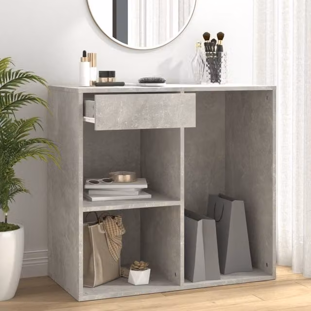 Berkfield Home Cosmetic Cabinet in Concrete Grey, W/D/H: 80 x 40 x 75 cm