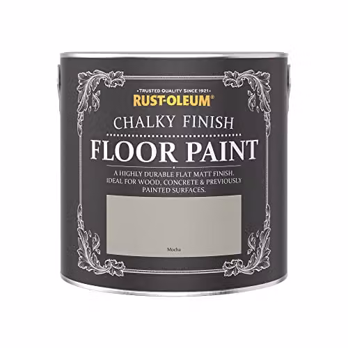 Rust-Oleum Water-Based Scratch-Proof Floor Paint in Matt Finish, Mocha Grey, 2.5L – 2