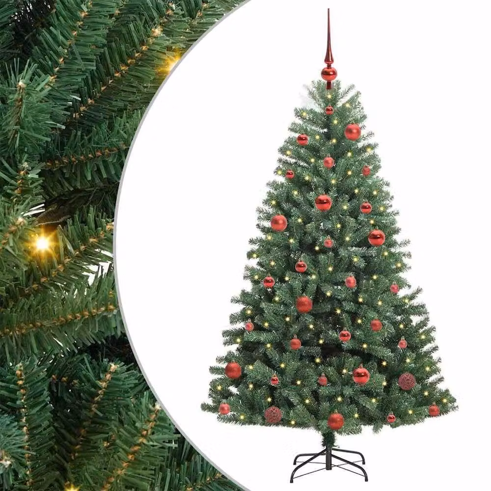 Berkfield Home Green Artificial Hinged Christmas Tree, Height: 150 cm – 2