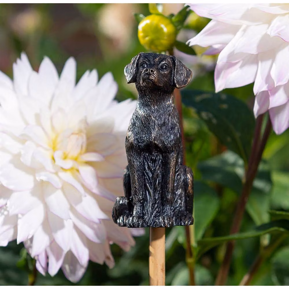 Jardinopia Labrador Cane or Stake Topper Pot Buddy in Bronze, W4 x D5 x H7.5 cm – 5
